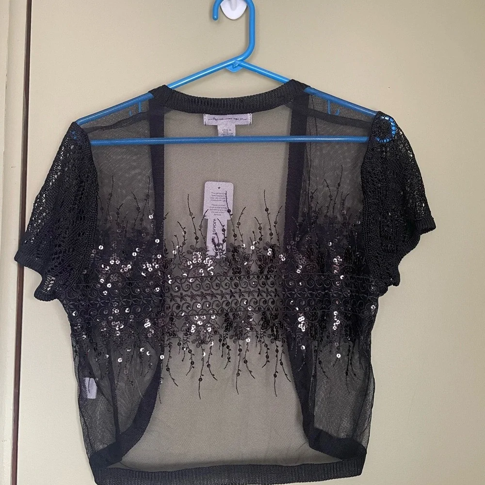 NWT August Silk Black Sequin Bolero Shrug Sz Med
Fairycore. Whimsigoth - Picture 4 of 8